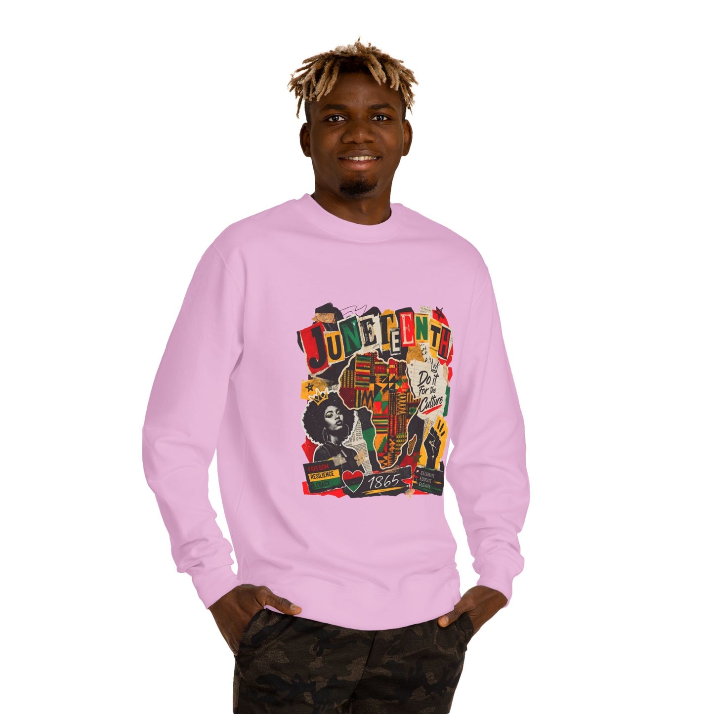 Juneteenth Celebration Sweatshirt — African Heritage '1865' Graphic Crewneck