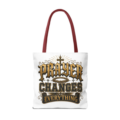Prayer Changes Everything Tote Bag - Inspirational Christian Canvas Tote