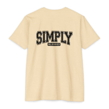 Simply Blessed T-Shirt — Vintage Collegiate Script Faith Tee