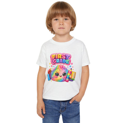First Grade Toddler T‑Shirt — Cute Rainbow Squishie Back-to-School Tee