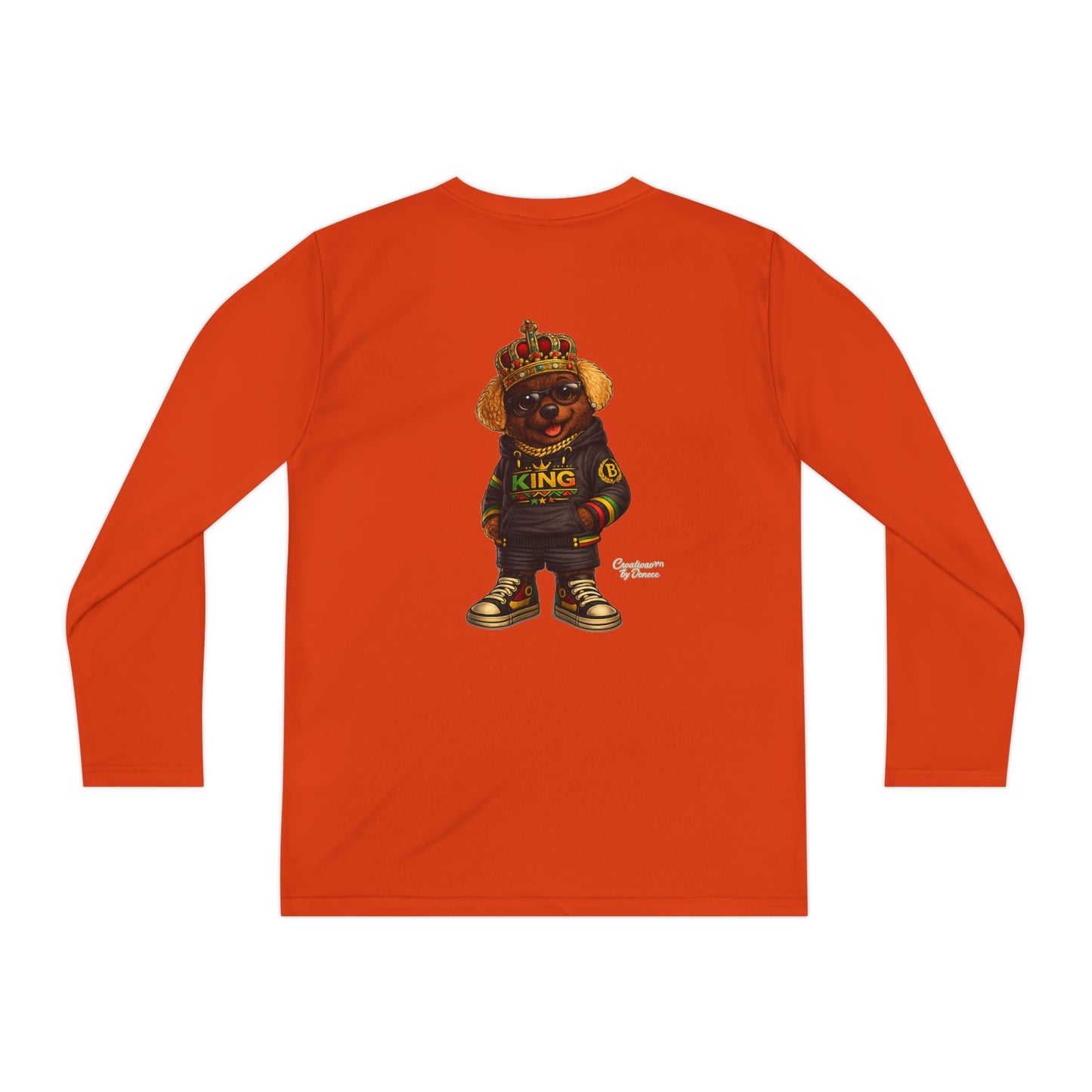 Youth Long Sleeve Tee — 'King' Bear Graphic