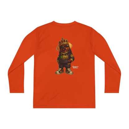 Youth Long Sleeve Tee — 'King' Bear Graphic