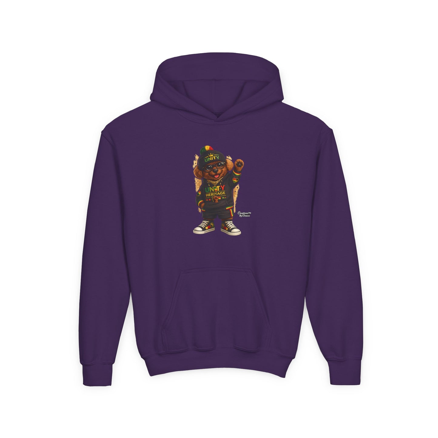 Youth Hoodie — Cool Rasta Bear Graphic Kids Sweatshirt