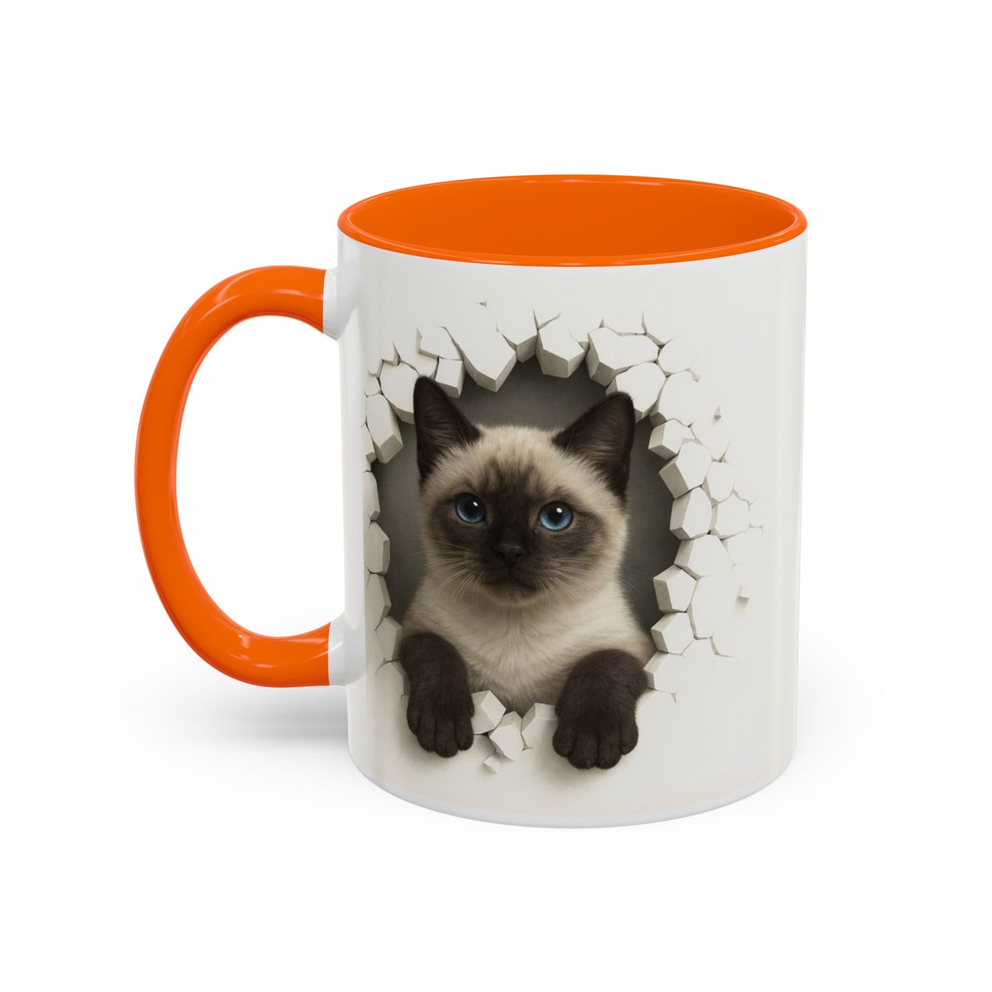 Siamese Cat Peeking Accent Coffee Mug (11/15oz)