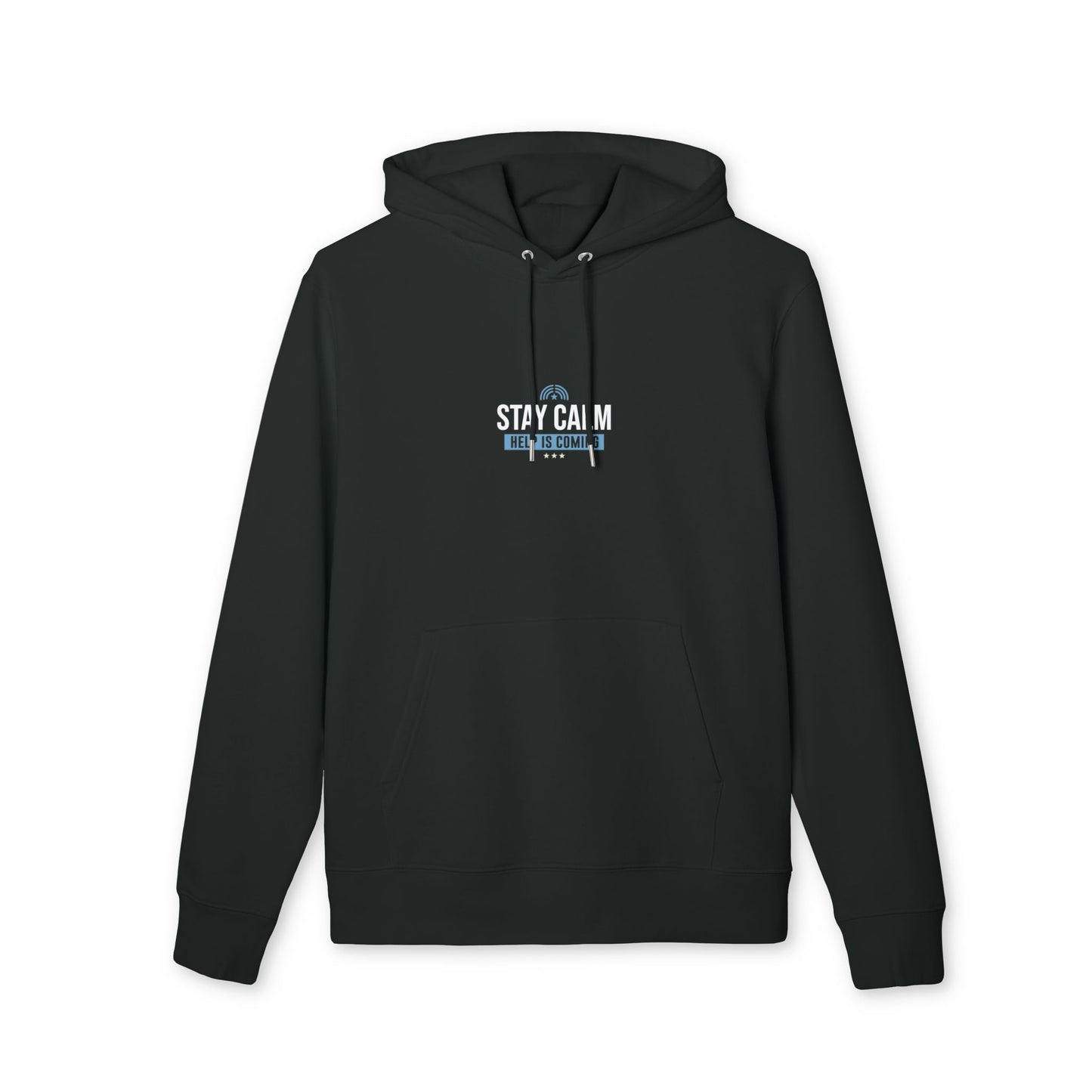 Stay Calm Hoodie — "Help Is Coming" Relief Graphic Pullover