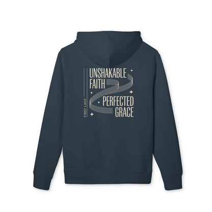 Faith Hoodie — “Unshakable Faith, Perfected Grace” Inspirational Christian Pullover