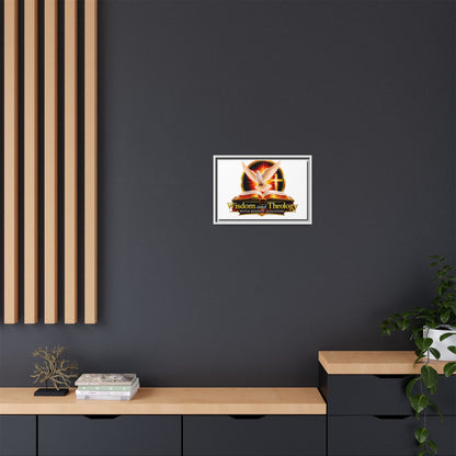 Framed Canvas Print — "Wisdom and Theology" Dove & Bible Wall Art