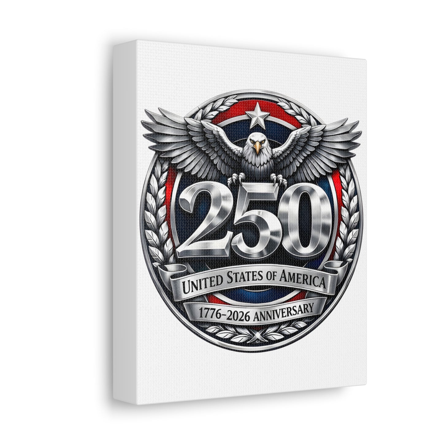 250th United States Anniversary Canvas — Patriotic Eagle Wall Art (1776–2026)