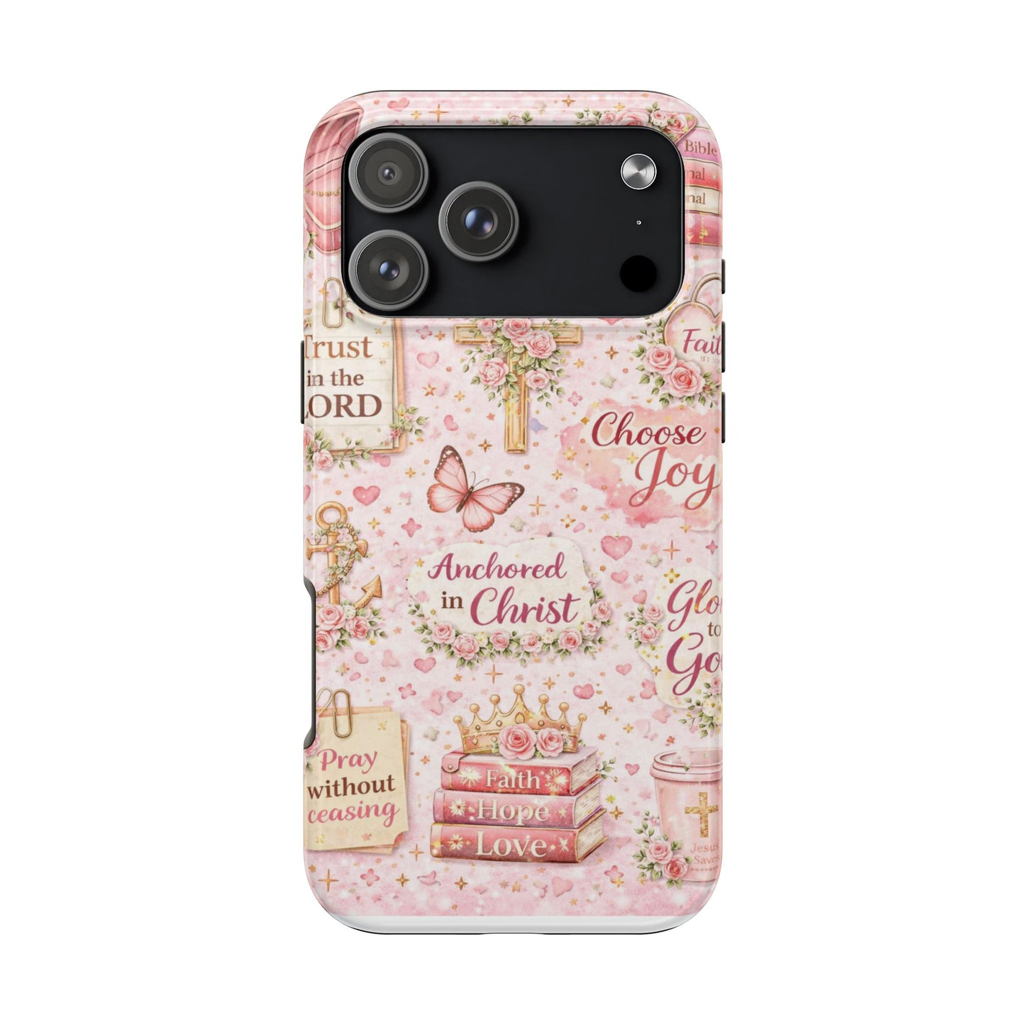 Anchored In Christ Phone Case | Christian floral iPhone Case