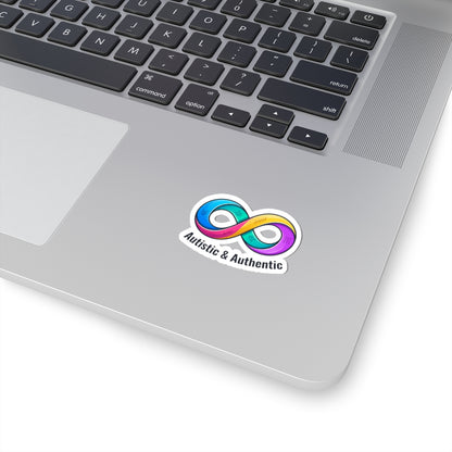 Autistic & Authentic Kiss-Cut Stickers | neurodiversity, autistic pride