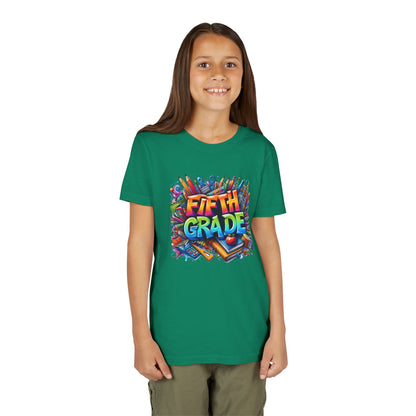 Fifth Grade Kid's Tee - Colorful School Supplies Back to School T-Shirt