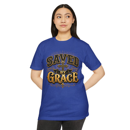 Saved by Grace T-Shirt — Christian Faith Cross Vintage Design