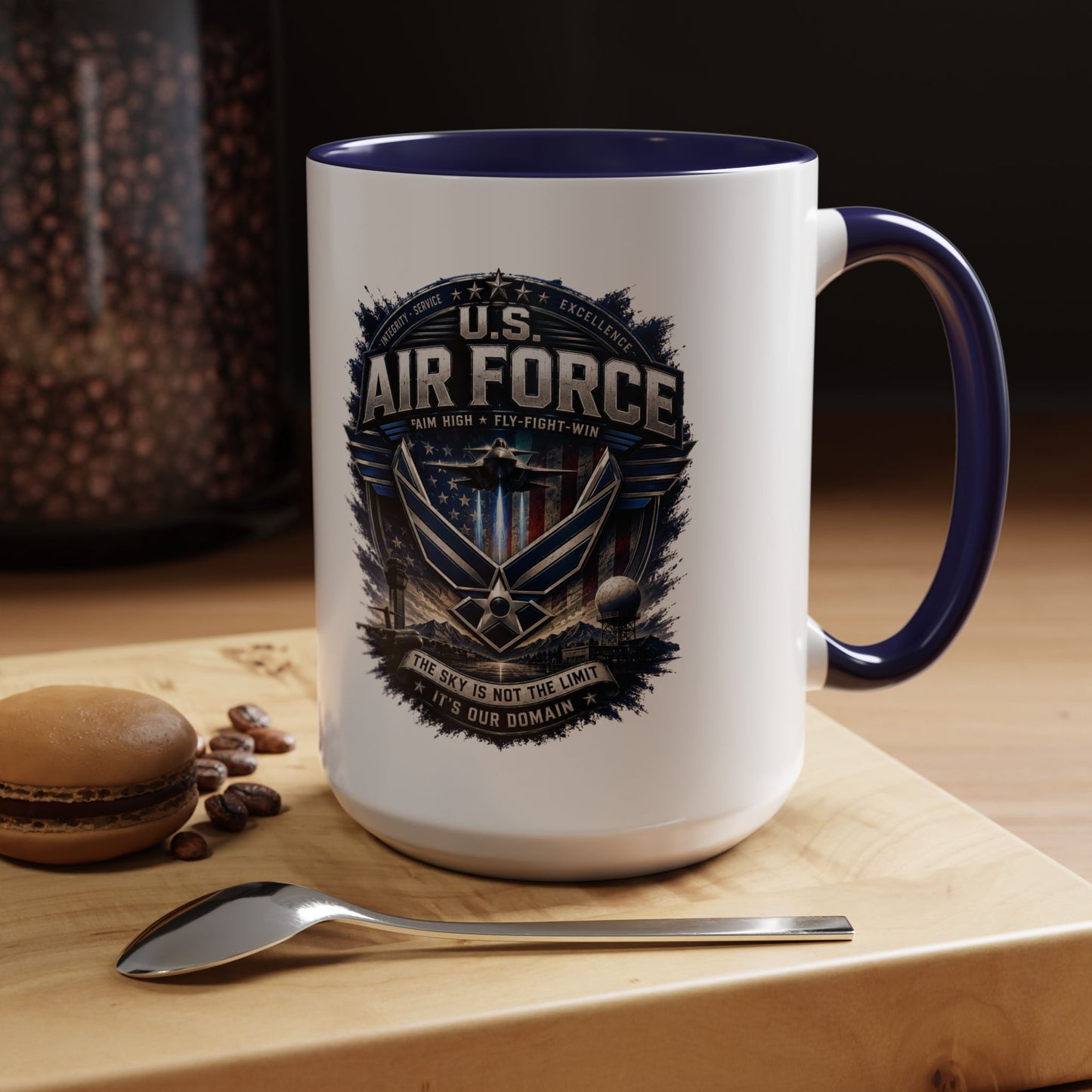 U.S. Air Force Accent Coffee Mug — Military Emblem 11/15oz
