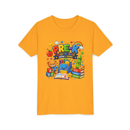 Pre-K Ready To Learn Kids T-Shirt — Colorful Preschool Back-to-School Tee
