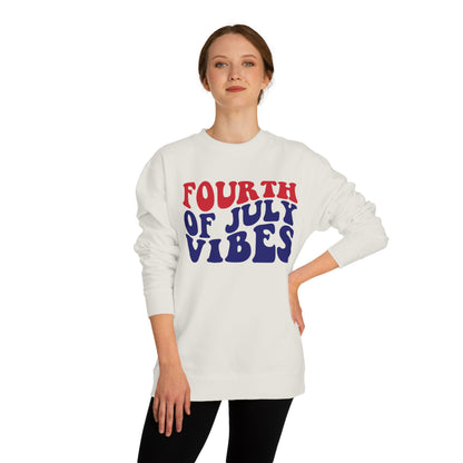 Fourth of July Vibes Sweatshirt — Patriotic Red & Blue Holiday Crewneck