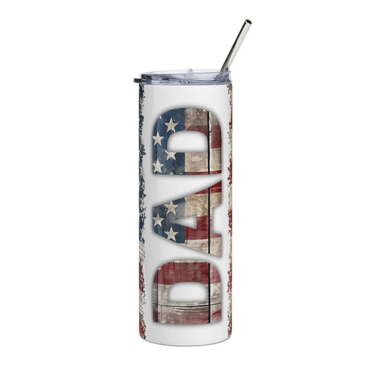 Patriotic American Flag 20oz Stainless Tumbler — Retro USA Drinkware