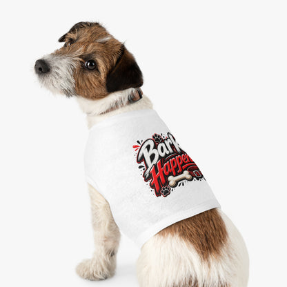 Bark Happens Pet Tank Top – Funny Dog Shirt with Bone & Paw Graphic