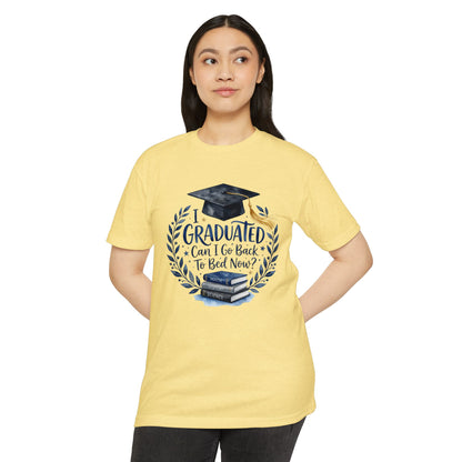 Graduation T-Shirt - "I Graduated, Can I Go Back to Bed Now?" Cap & Books Tee