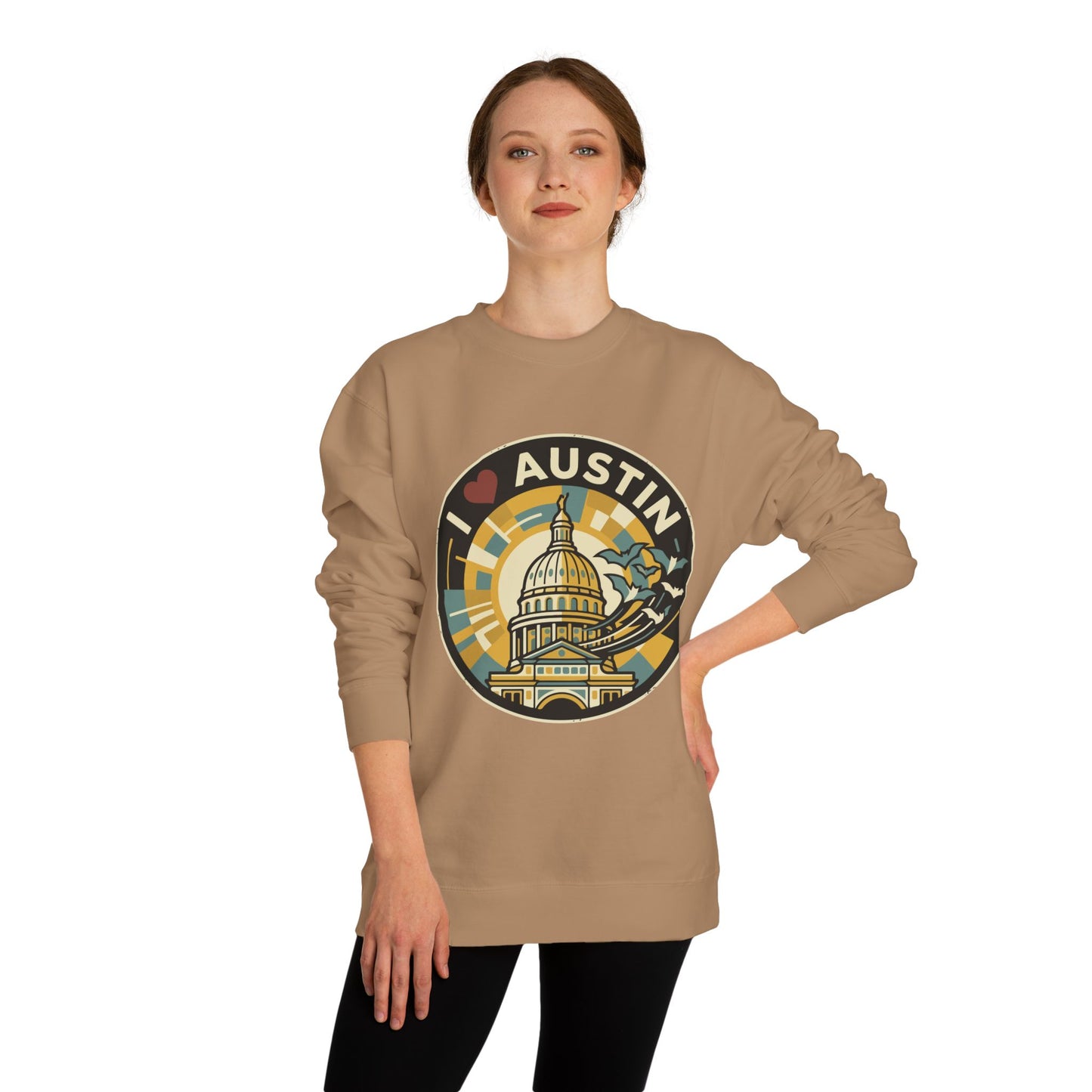 I  Austin Crewneck Sweatshirt — Austin Capitol Retro Graphic