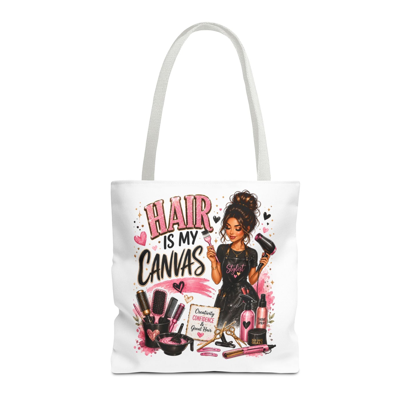 Hair Is My Canvas Tote Bag — Stylist Makeup Artist Cosmetic Accessories Tote