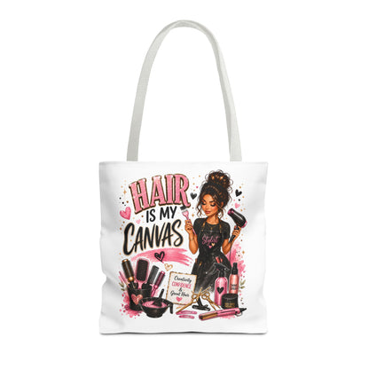Hair Is My Canvas Tote Bag — Stylist Makeup Artist Cosmetic Accessories Tote