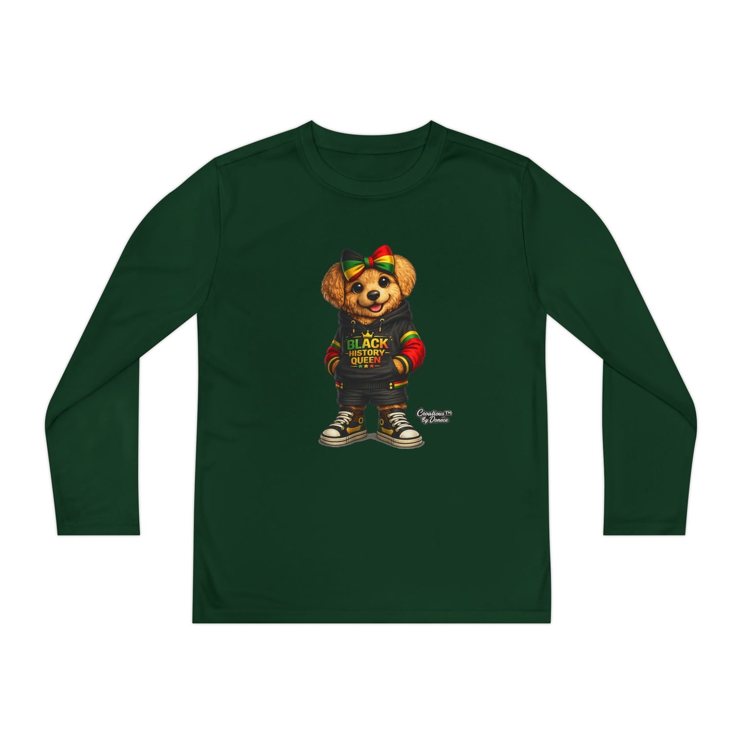 Youth Long Sleeve Tee — Rasta Bear 'Black History' Graphic