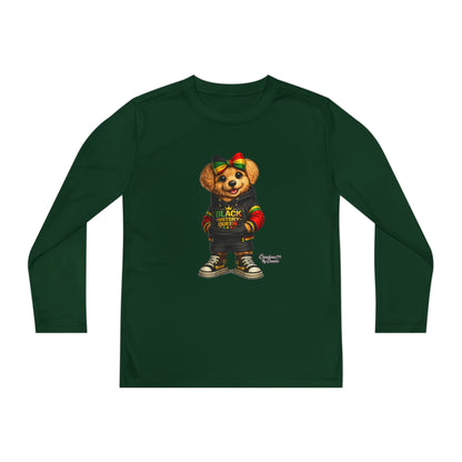 Youth Long Sleeve Tee — Rasta Bear 'Black History' Graphic