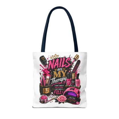 Nails Are My Therapy Tote Bag — Nail Tech Cosmetic Makeup Salon Gift