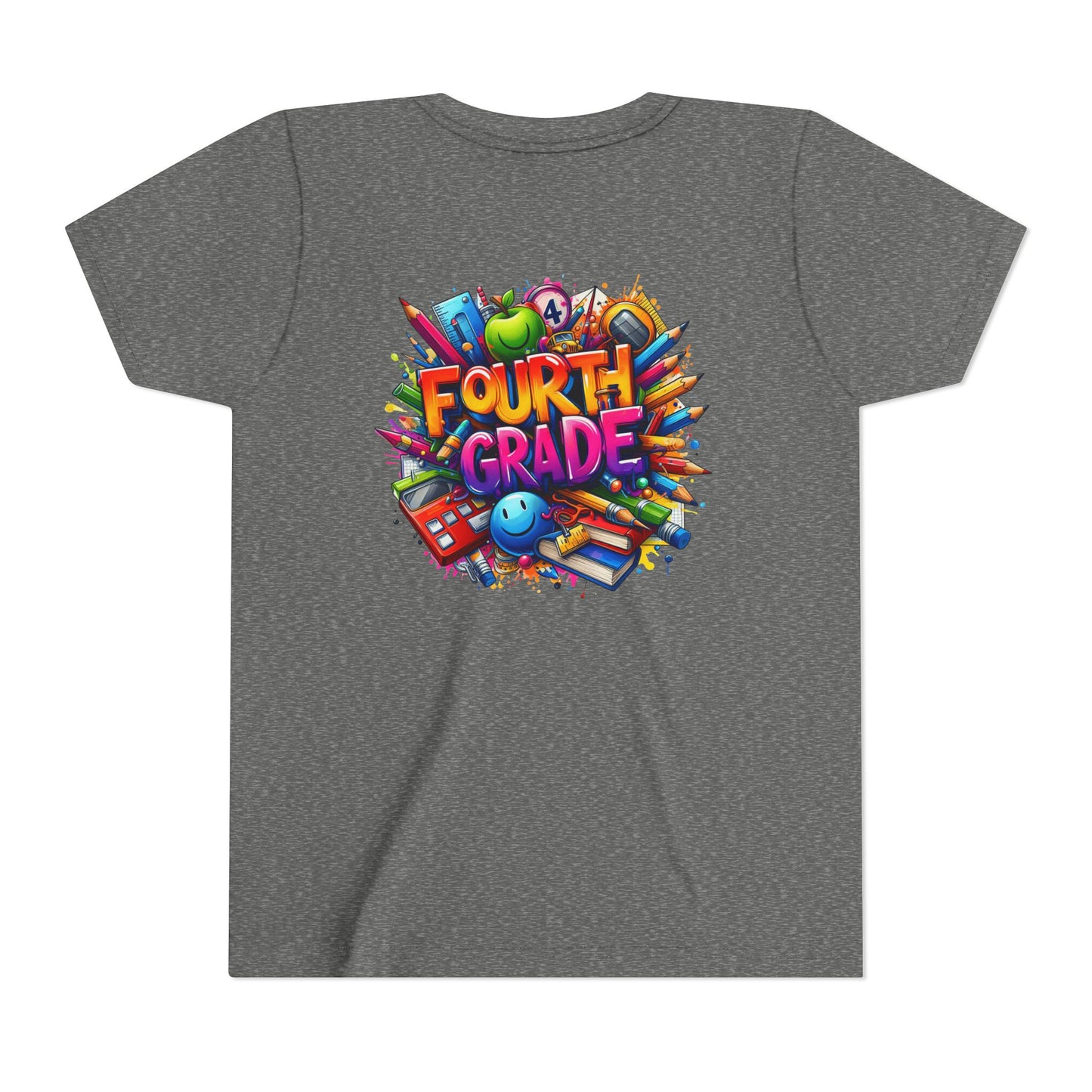 Fourth Grade Youth T‑Shirt – Colorful School Supplies Back to School Tee