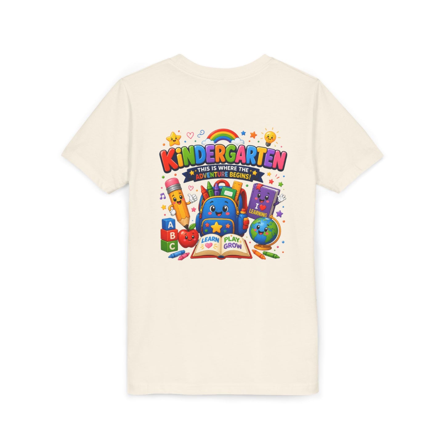 Kindergarten Kids T‑Shirt — 'Kindergarten: This Is Where the Fun Begins' Colorful Back-to-School Tee