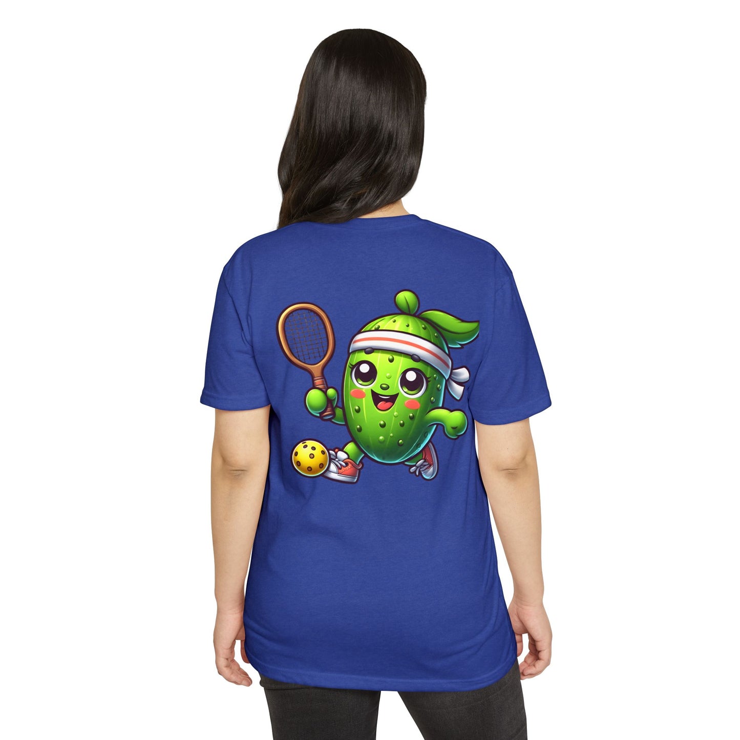 Pickle Tennis Player T-Shirt — Cute Pickle Playing Pickleball Graphic Tee
