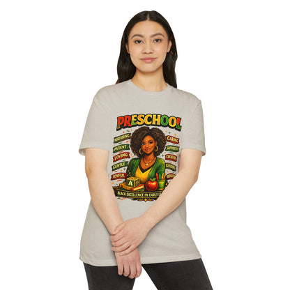 Preschool Teacher T-Shirt – "Black Excellence in Early Learning" Graphic Tee