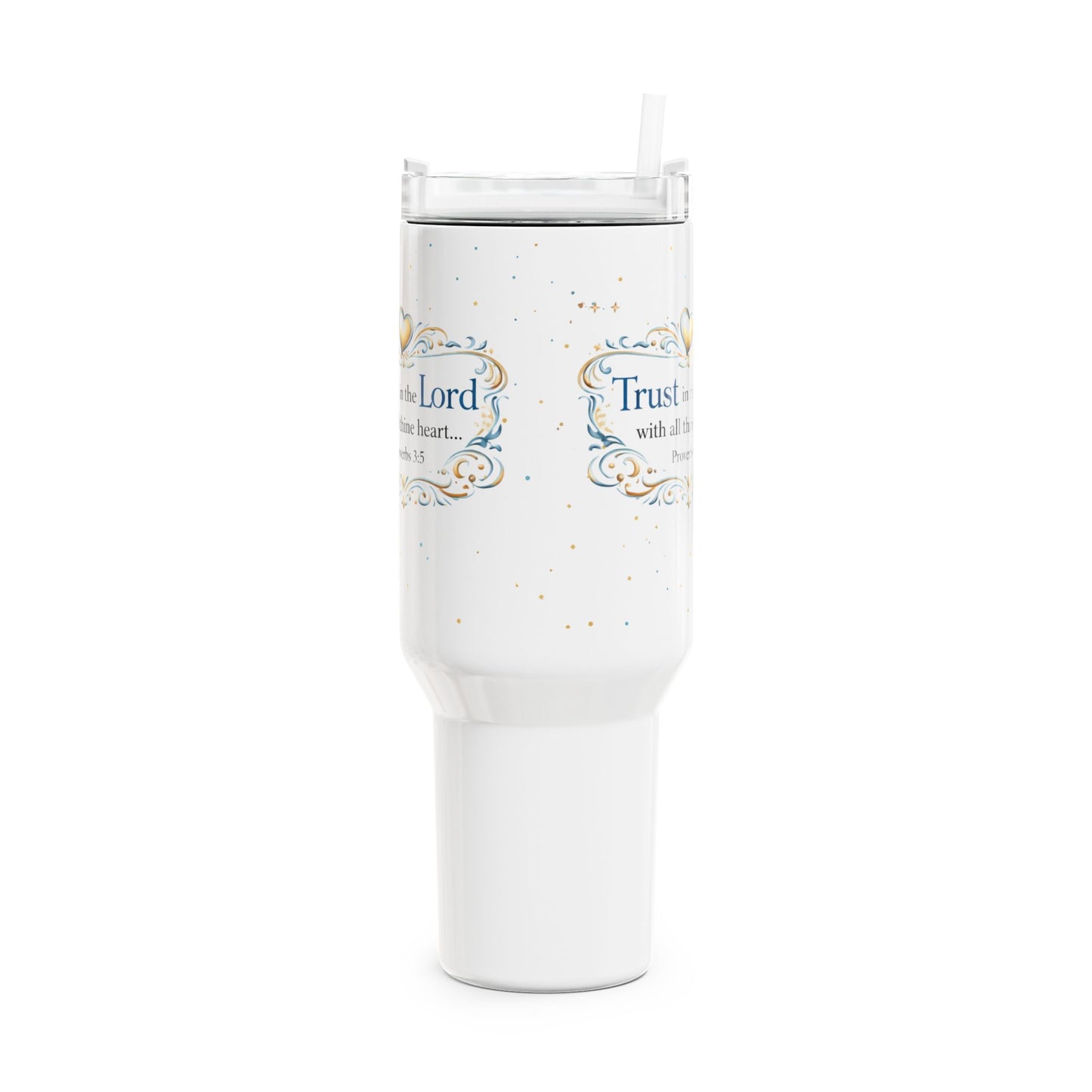 Trust in the Lord 40oz Tumbler — Proverbs 3:5 Inspirational Travel Mug