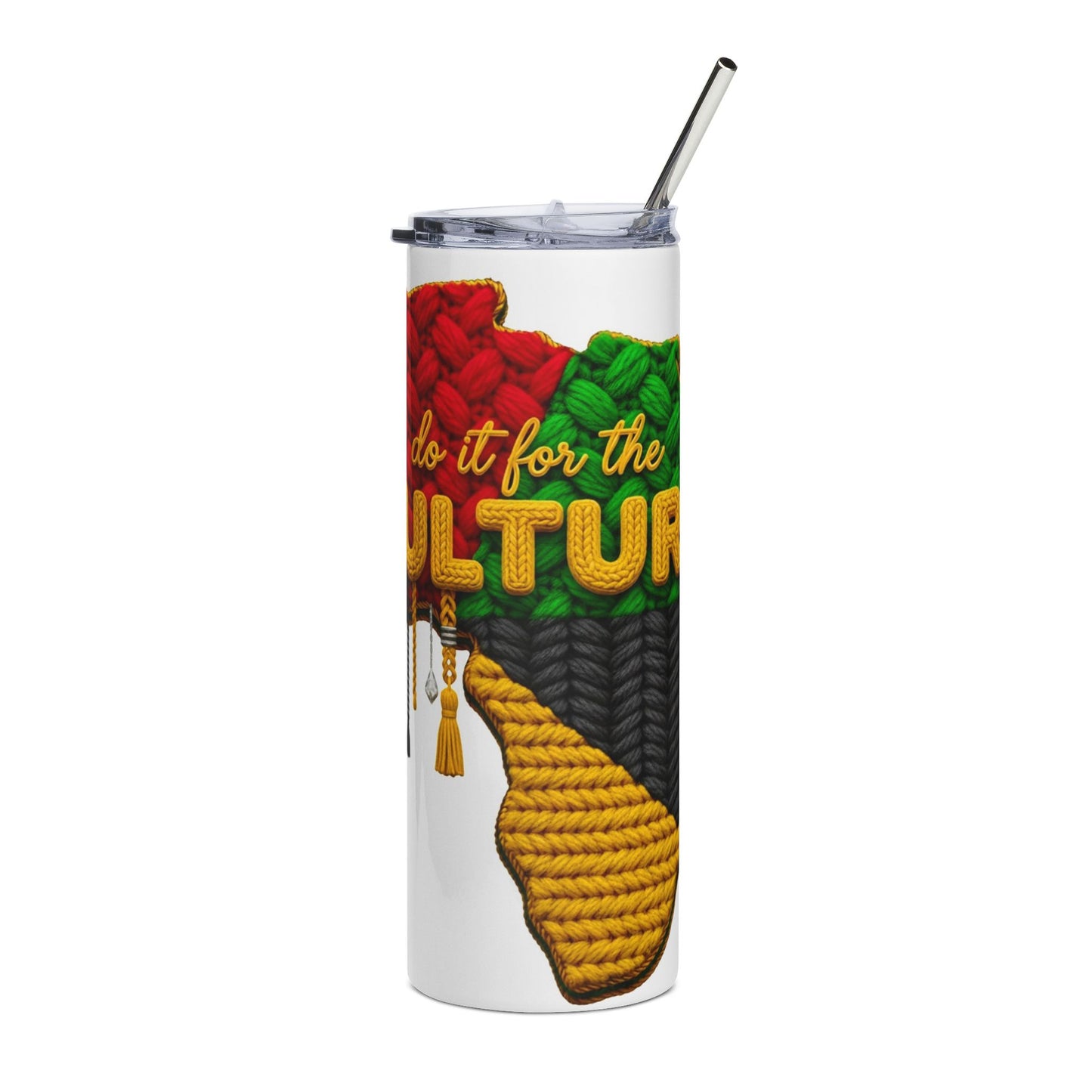 20oz Stainless Tumbler — 'Do It For The Culture' Rasta Knit Design