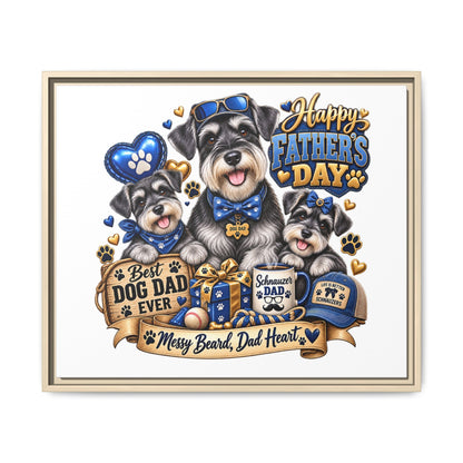 Happy Father's Day Schnauzer Canvas – Best Dog Dad Ever Framed Wall Art