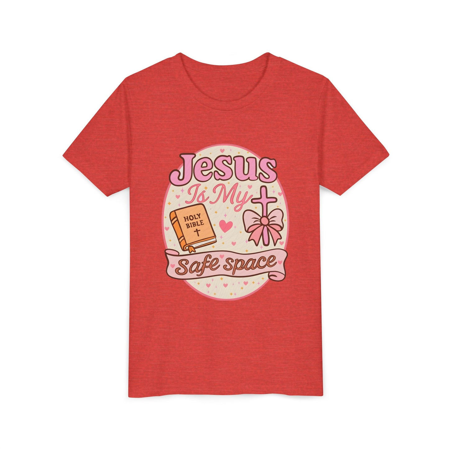 Youth Tee — "Jesus Is My Safe Space" Christian Kids T-Shirt