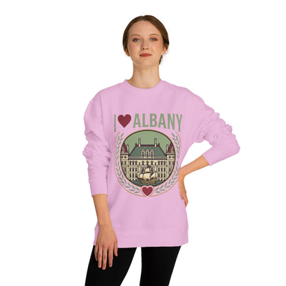 Albany Heart Crewneck Sweatshirt — I  Albany City Landmark Design