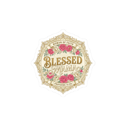Blessed Mama Sticker | minimalist mom life, cool mom streetwear