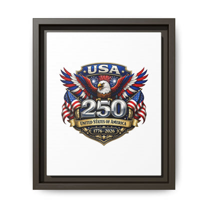 USA 250 Anniversary Framed Canvas — Patriotic Eagle 1776–2026 Wall Art