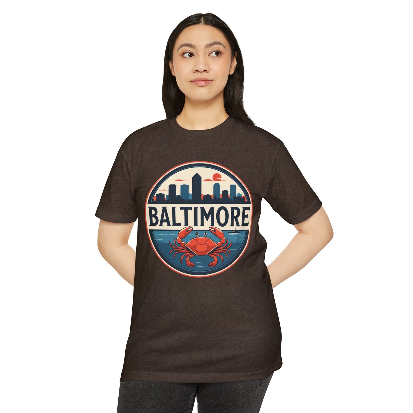 Baltimore Skyline Crab T-Shirt — Retro City Souvenir Tee
