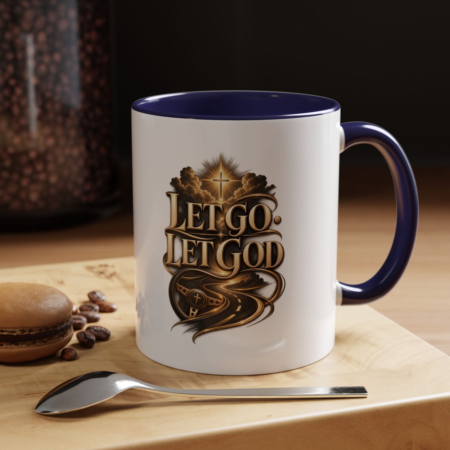 Let Go Let God Coffee Mug — Inspirational Christian Accent Mug (11/15oz)