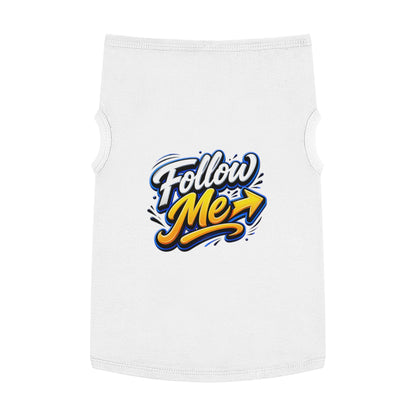 Pet Tank Top - "Follow Me" Graphic Dog Shirt, Reflective Arrow Design for Walks & Training