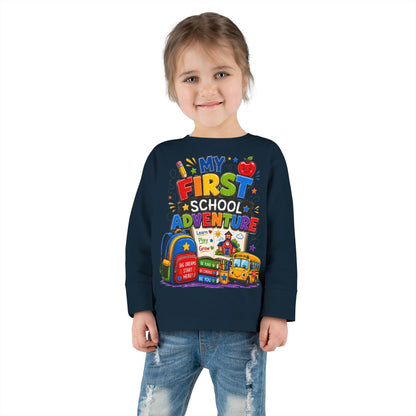 My First School Adventure Toddler Long Sleeve Tee