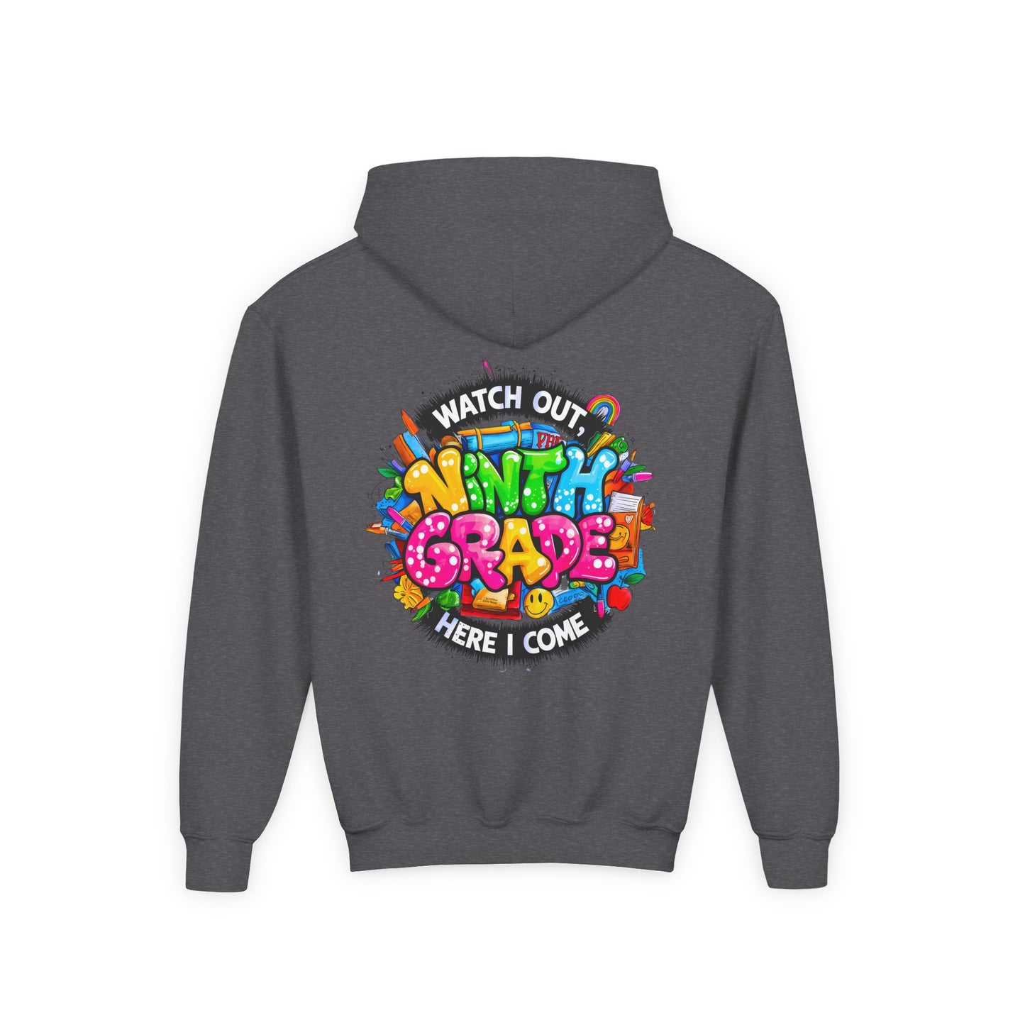 Kids' 4th Grade Hoodie – "Watch Out 4th Grade Here I Come" Colorful Back-to-School Sweatshirt