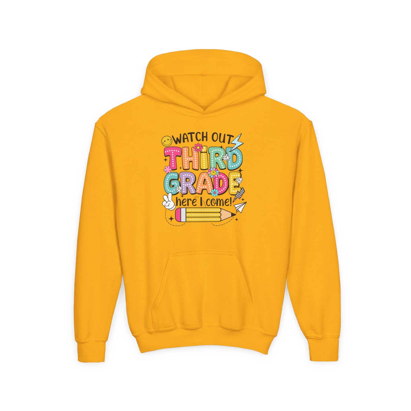 Kids "Watch Out Third Grade Here I Come" Hoodie - Back-to-School 3rd Grade Sweatshirt
