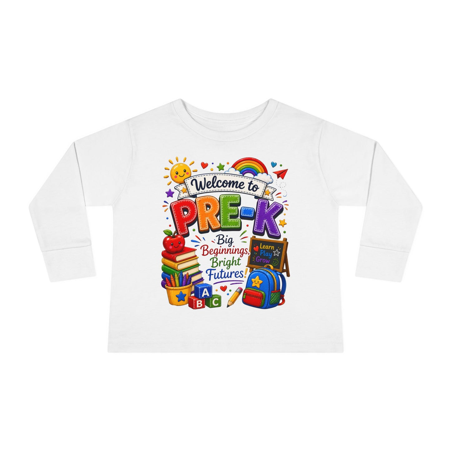 Welcome to Pre-K Toddler Long Sleeve Tee — Cute Back-to-School Preschool Shirt
