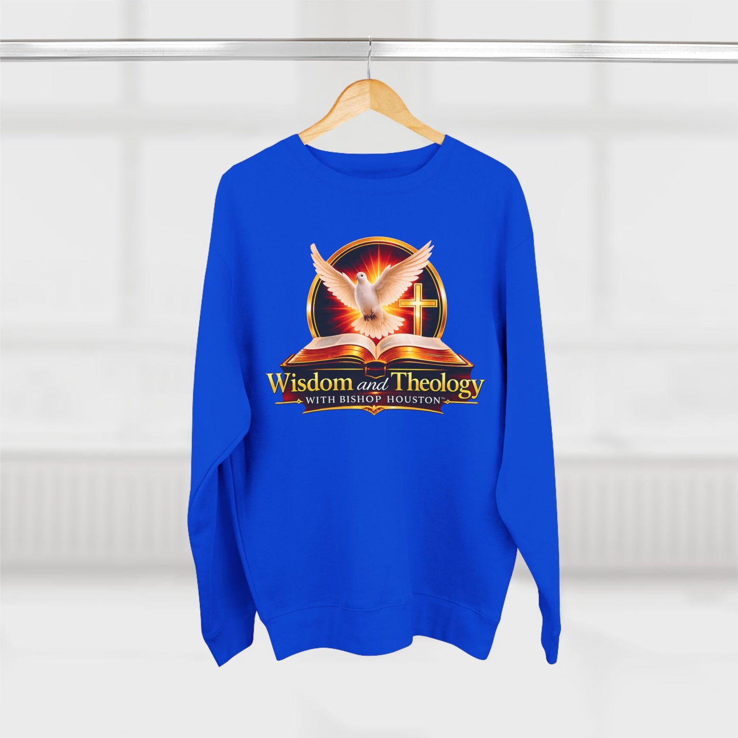 Wisdom & Theology Sweatshirt — Dove, Bible & Cross Christian Crewneck