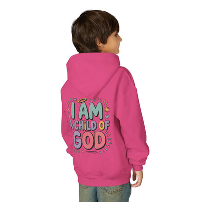 Youth Hoodie — "I Am a Child of God" Inspirational Kids Hooded Sweatshirt