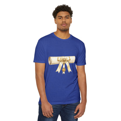 Graduation Scroll T-Shirt — Gold Ribbon Diploma Tee