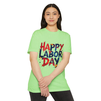 Labor Day Graphic T-Shirt — "Happy Labor Day" Patriotic Celebration Tee